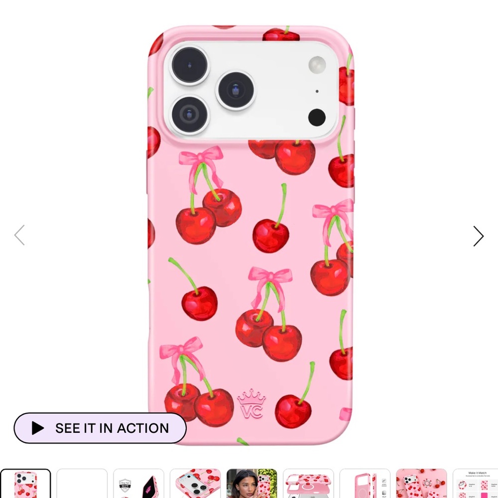 VELVET CAVIAR 17 PRO MAX Pink Cherry Pattern Phone Case